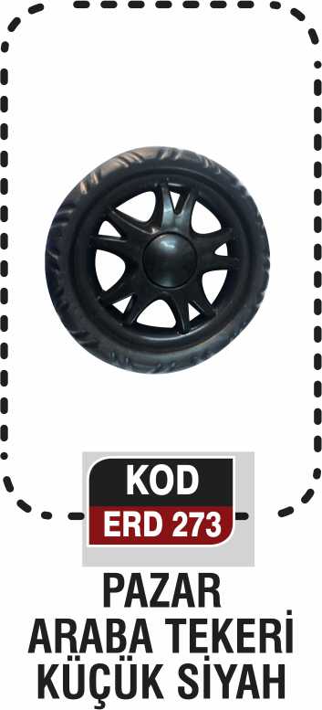 PAZAR ARABA TEKERİ KÜÇÜK SİYAH ERD 273
